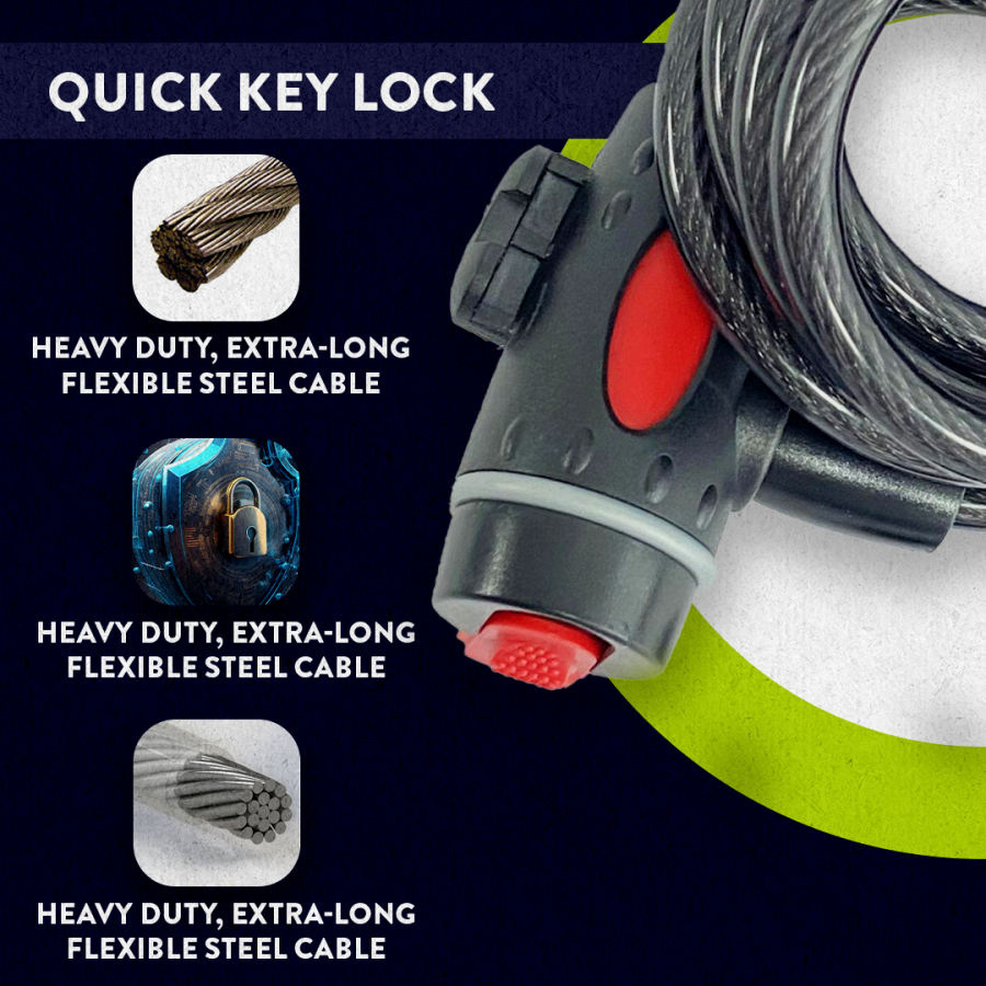 PROBIKE CABLE KEY BICYCLE LOCK