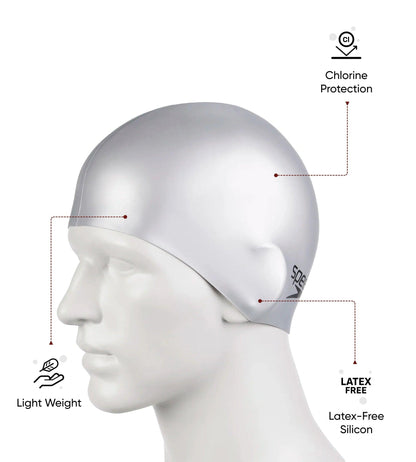 Speedo Unisex Silicone Swim Cap For Men and Women