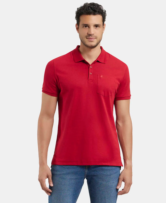 Jockey Cotton Rich Solid Half Sleeve Polo T-Shirt with Chest Pocket