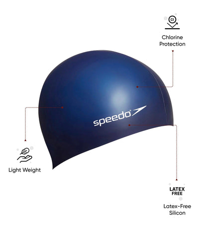 Speedo Unisex Silicone Swim Cap For Men and Women